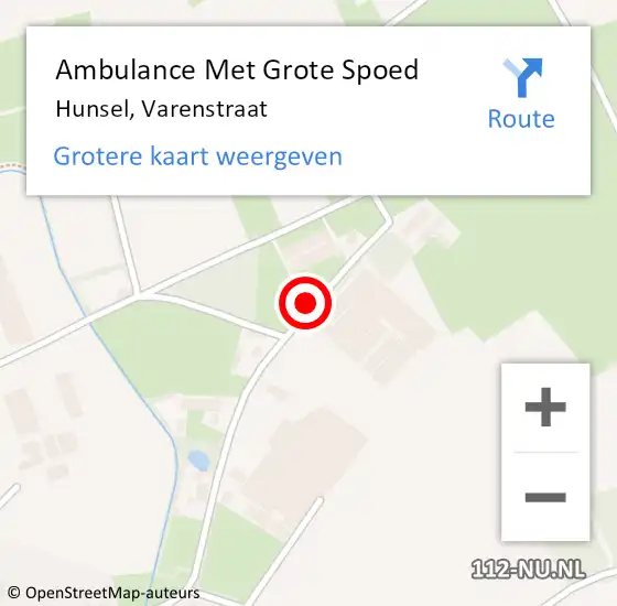 Locatie op kaart van de 112 melding: Ambulance Met Grote Spoed Naar Hunsel, Varenstraat op 13 augustus 2021 13:36