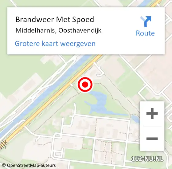 Locatie op kaart van de 112 melding: Brandweer Met Spoed Naar Middelharnis, Oosthavendijk op 13 augustus 2021 13:57