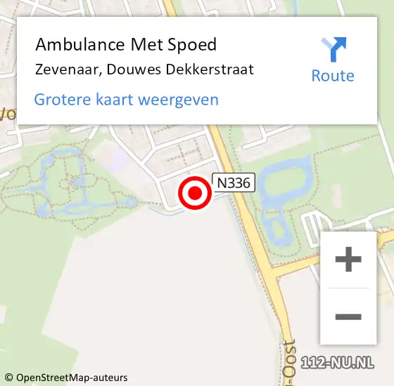 Locatie op kaart van de 112 melding: Ambulance Met Spoed Naar Zevenaar, Douwes Dekkerstraat op 13 augustus 2021 14:20