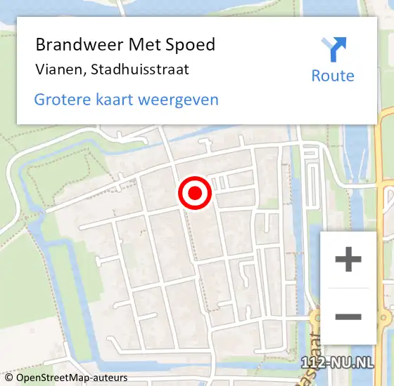 Locatie op kaart van de 112 melding: Brandweer Met Spoed Naar Vianen, Stadhuisstraat op 13 augustus 2021 14:28