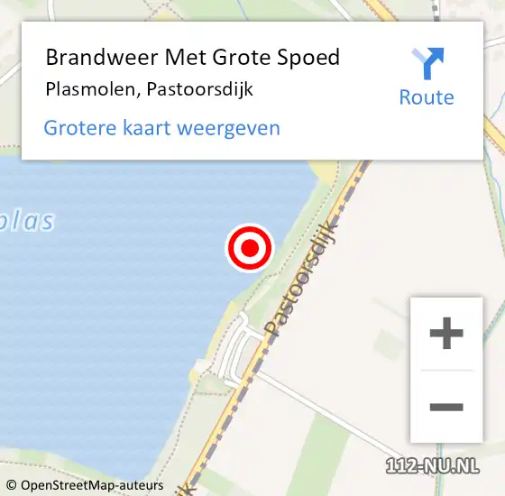 Locatie op kaart van de 112 melding: Brandweer Met Grote Spoed Naar Plasmolen, Pastoorsdijk op 13 augustus 2021 14:43