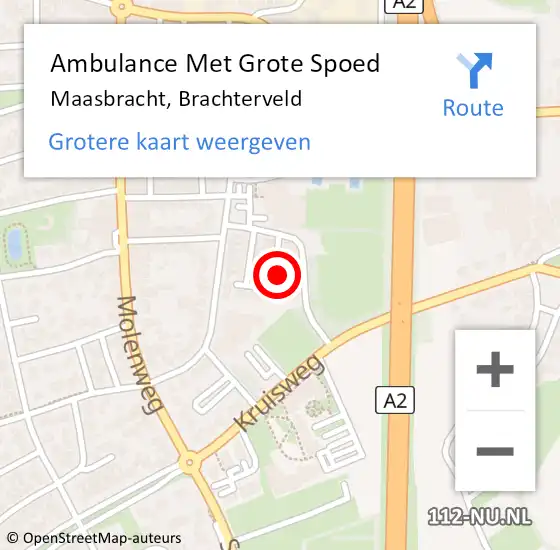 Locatie op kaart van de 112 melding: Ambulance Met Grote Spoed Naar Maasbracht, Brachterveld op 13 augustus 2021 14:55