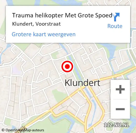 Locatie op kaart van de 112 melding: Trauma helikopter Met Grote Spoed Naar Klundert, Voorstraat op 13 augustus 2021 14:59
