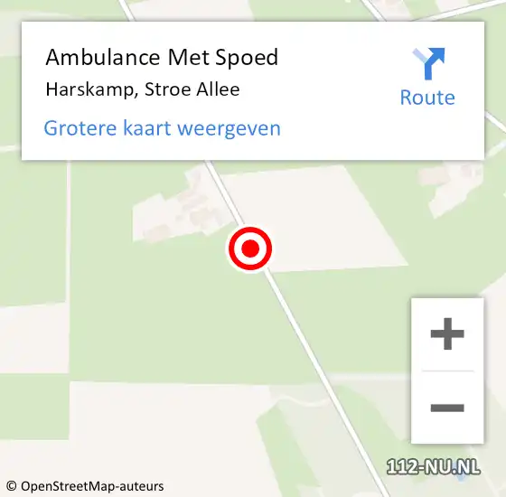 Locatie op kaart van de 112 melding: Ambulance Met Spoed Naar Harskamp, Stroe Allee op 13 augustus 2021 15:04