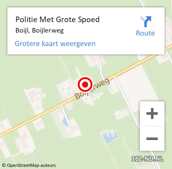 Locatie op kaart van de 112 melding: Politie Met Grote Spoed Naar Boijl, Boijlerweg op 13 augustus 2021 15:16