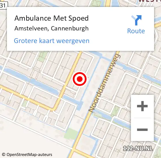 Locatie op kaart van de 112 melding: Ambulance Met Spoed Naar Amstelveen, Cannenburgh op 13 augustus 2021 16:13