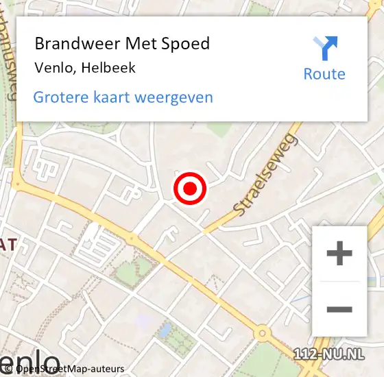 Locatie op kaart van de 112 melding: Brandweer Met Spoed Naar Venlo, Helbeek op 13 augustus 2021 16:49
