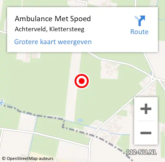 Locatie op kaart van de 112 melding: Ambulance Met Spoed Naar Achterveld, Klettersteeg op 13 augustus 2021 17:01