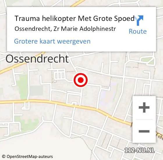 Locatie op kaart van de 112 melding: Trauma helikopter Met Grote Spoed Naar Ossendrecht, Zr Marie Adolphinestr op 13 augustus 2021 17:23