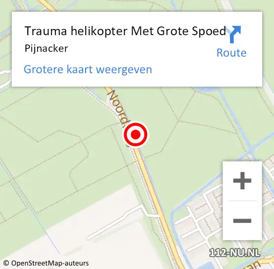Locatie op kaart van de 112 melding: Trauma helikopter Met Grote Spoed Naar Pijnacker op 13 augustus 2021 18:20