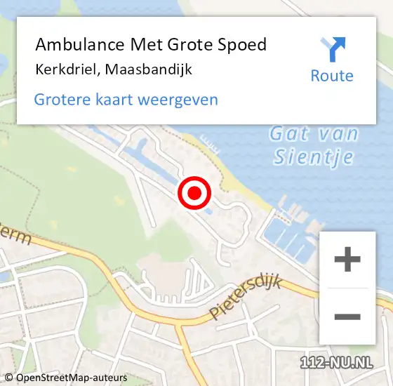 Locatie op kaart van de 112 melding: Ambulance Met Grote Spoed Naar Kerkdriel, Maasbandijk op 13 augustus 2021 18:35