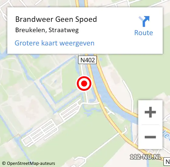 Locatie op kaart van de 112 melding: Brandweer Geen Spoed Naar Breukelen, Straatweg op 13 augustus 2021 18:35