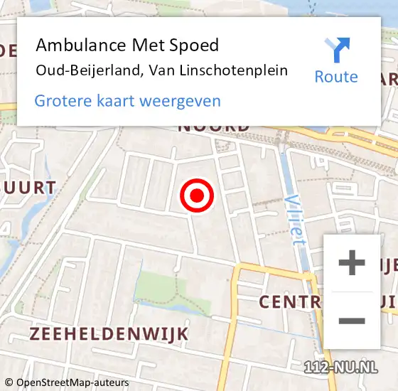 Locatie op kaart van de 112 melding: Ambulance Met Spoed Naar Oud-Beijerland, Van Linschotenplein op 13 augustus 2021 19:29