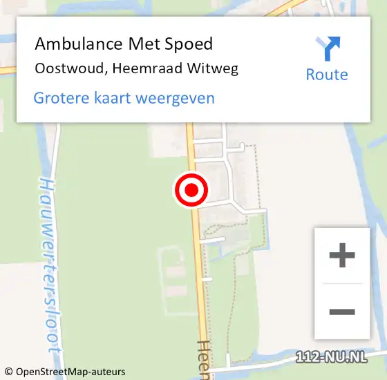 Locatie op kaart van de 112 melding: Ambulance Met Spoed Naar Oostwoud, Heemraad Witweg op 13 augustus 2021 20:51