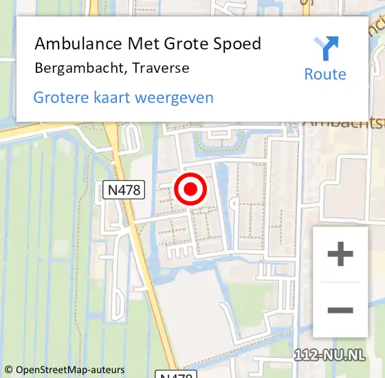 Locatie op kaart van de 112 melding: Ambulance Met Grote Spoed Naar Bergambacht, Traverse op 13 augustus 2021 21:13