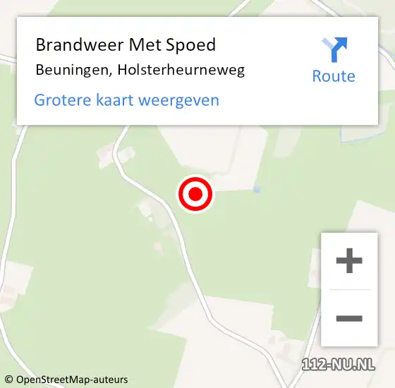 Locatie op kaart van de 112 melding: Brandweer Met Spoed Naar Beuningen, Holsterheurneweg op 13 augustus 2021 21:40