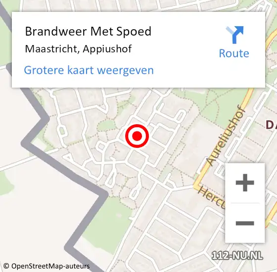 Locatie op kaart van de 112 melding: Brandweer Met Spoed Naar Maastricht, Appiushof op 13 augustus 2021 21:43