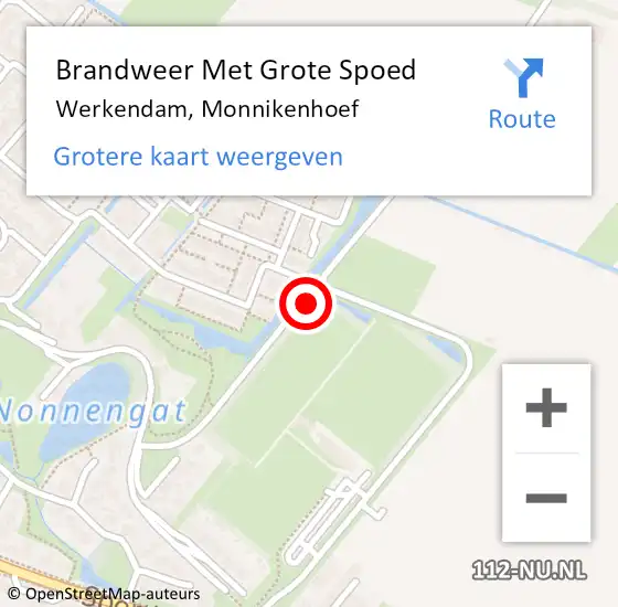 Locatie op kaart van de 112 melding: Brandweer Met Grote Spoed Naar Werkendam, Monnikenhoef op 13 augustus 2021 21:51