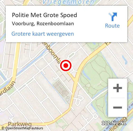 Locatie op kaart van de 112 melding: Politie Met Grote Spoed Naar Voorburg, Rozenboomlaan op 13 augustus 2021 22:59