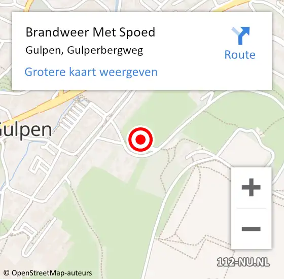 Locatie op kaart van de 112 melding: Brandweer Met Spoed Naar Gulpen, Gulperbergweg op 13 augustus 2021 23:23