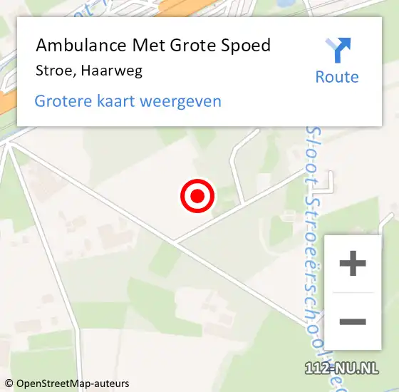 Locatie op kaart van de 112 melding: Ambulance Met Grote Spoed Naar Stroe, Haarweg op 13 augustus 2021 23:24