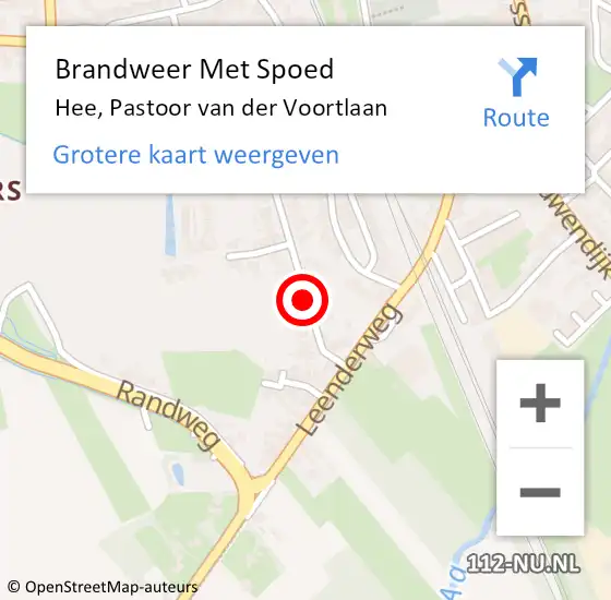 Locatie op kaart van de 112 melding: Brandweer Met Spoed Naar Hee, Pastoor van der Voortlaan op 19 juni 2014 16:32