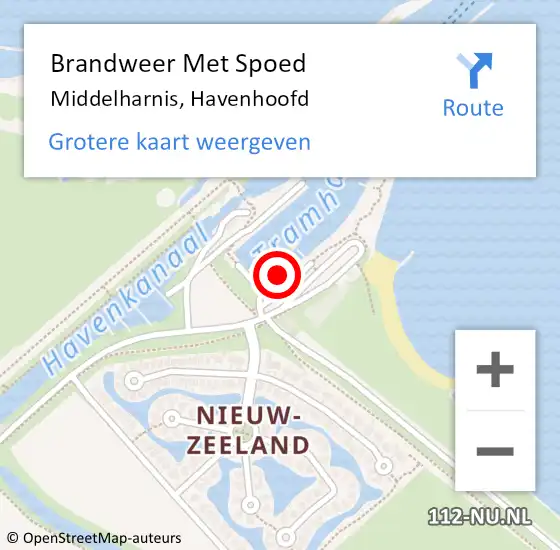 Locatie op kaart van de 112 melding: Brandweer Met Spoed Naar Middelharnis, Havenhoofd op 14 augustus 2021 04:48