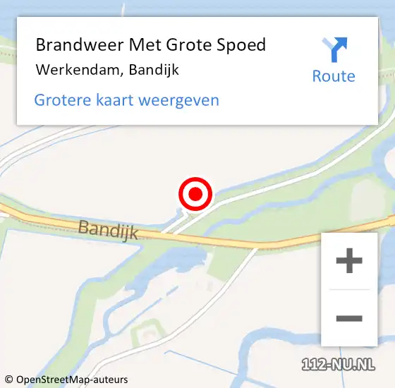 Locatie op kaart van de 112 melding: Brandweer Met Grote Spoed Naar Werkendam, Bandijk op 14 augustus 2021 07:21