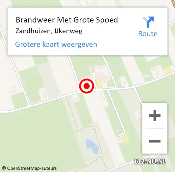 Locatie op kaart van de 112 melding: Brandweer Met Grote Spoed Naar Zandhuizen, IJkenweg op 14 augustus 2021 09:51