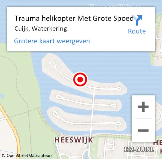 Locatie op kaart van de 112 melding: Trauma helikopter Met Grote Spoed Naar Cuijk, Waterkering op 14 augustus 2021 10:24