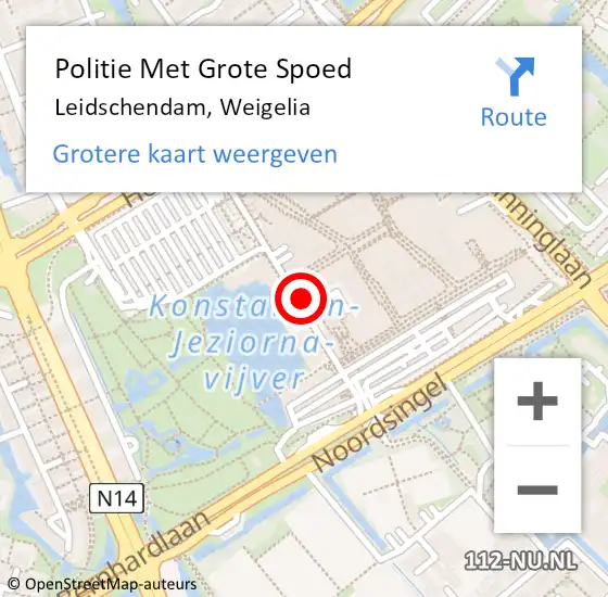 Locatie op kaart van de 112 melding: Politie Met Grote Spoed Naar Leidschendam, Weigelia op 14 augustus 2021 10:43