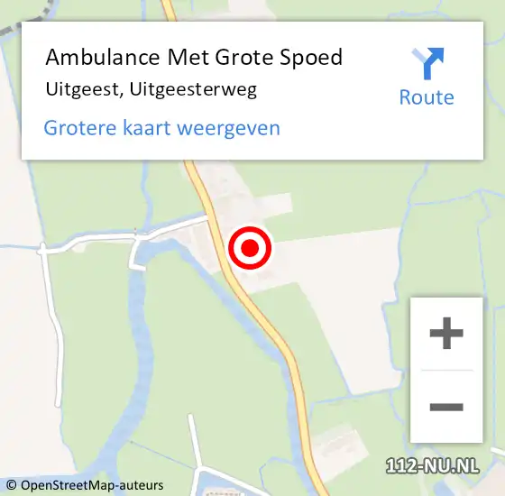 Locatie op kaart van de 112 melding: Ambulance Met Grote Spoed Naar Uitgeest, Uitgeesterweg op 14 augustus 2021 10:53