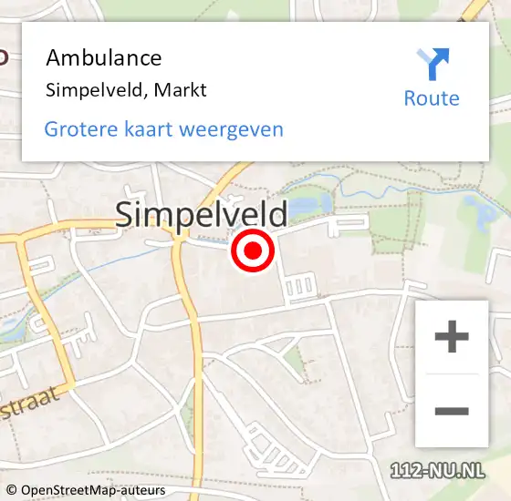 Locatie op kaart van de 112 melding: Ambulance Simpelveld, Markt op 19 juni 2014 16:50