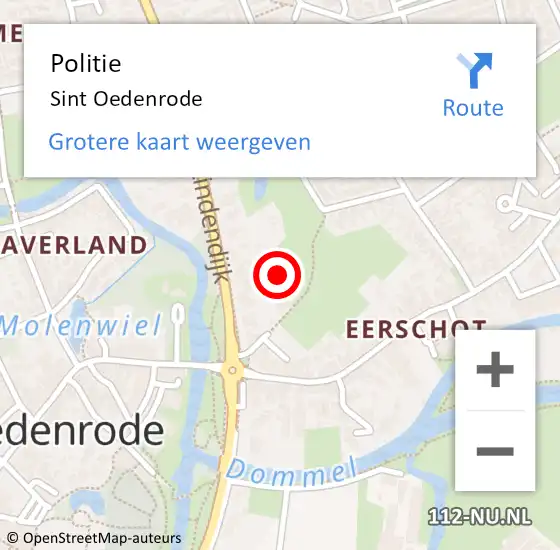 Locatie op kaart van de 112 melding: Politie Sint Oedenrode op 14 augustus 2021 11:17