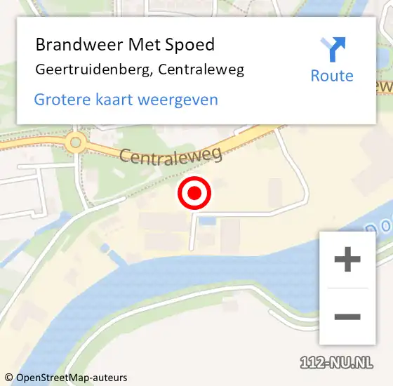 Locatie op kaart van de 112 melding: Brandweer Met Spoed Naar Geertruidenberg, Centraleweg op 19 juni 2014 16:55