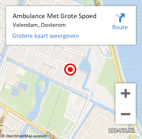 Locatie op kaart van de 112 melding: Ambulance Met Grote Spoed Naar Volendam, Oosterom op 14 augustus 2021 12:00