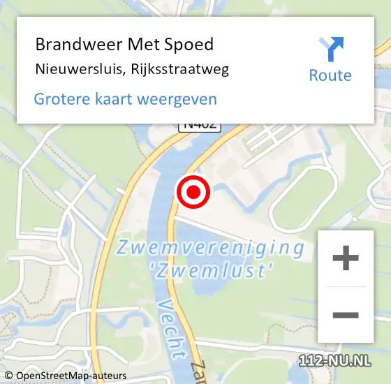 Locatie op kaart van de 112 melding: Brandweer Met Spoed Naar Nieuwersluis, Rijksstraatweg op 14 augustus 2021 12:25