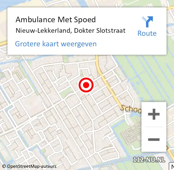 Locatie op kaart van de 112 melding: Ambulance Met Spoed Naar Nieuw-Lekkerland, Dokter Slotstraat op 14 augustus 2021 12:29