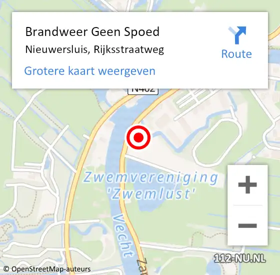 Locatie op kaart van de 112 melding: Brandweer Geen Spoed Naar Nieuwersluis, Rijksstraatweg op 14 augustus 2021 12:39