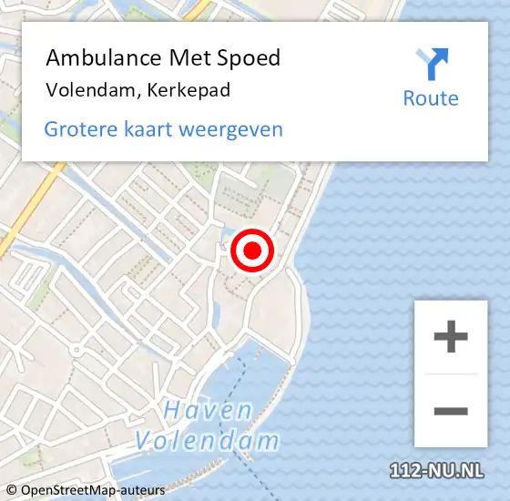 Locatie op kaart van de 112 melding: Ambulance Met Spoed Naar Volendam, Kerkepad op 14 augustus 2021 13:24