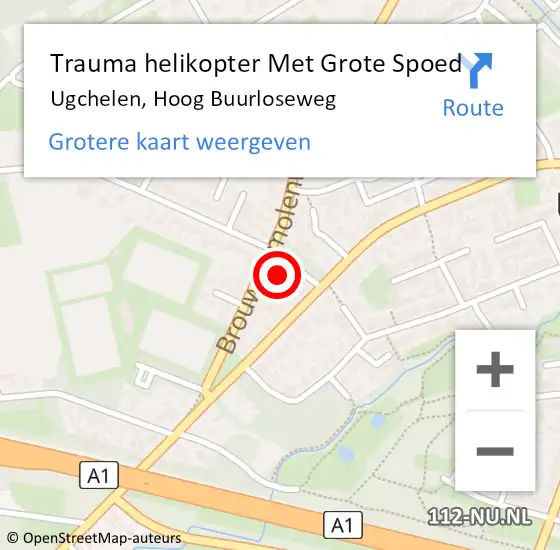 Locatie op kaart van de 112 melding: Trauma helikopter Met Grote Spoed Naar Ugchelen, Hoog Buurloseweg op 14 augustus 2021 13:49