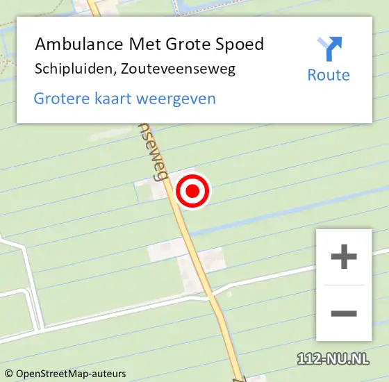 Locatie op kaart van de 112 melding: Ambulance Met Grote Spoed Naar Schipluiden, Zouteveenseweg op 14 augustus 2021 14:33