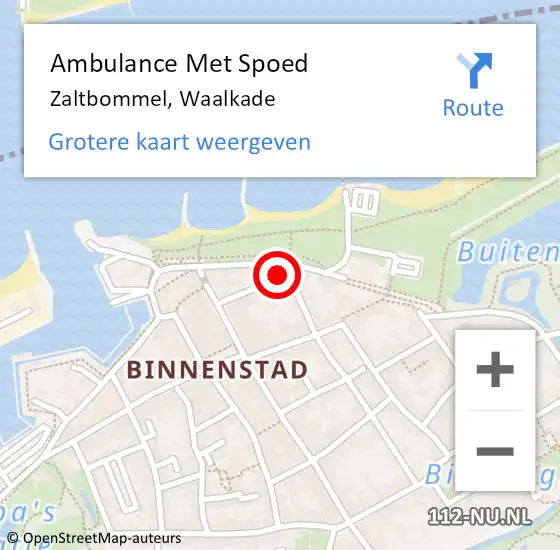 Locatie op kaart van de 112 melding: Ambulance Met Spoed Naar Zaltbommel, Waalkade op 14 augustus 2021 14:47