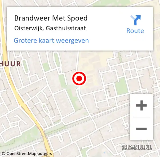 Locatie op kaart van de 112 melding: Brandweer Met Spoed Naar Oisterwijk, Gasthuisstraat op 14 augustus 2021 15:17