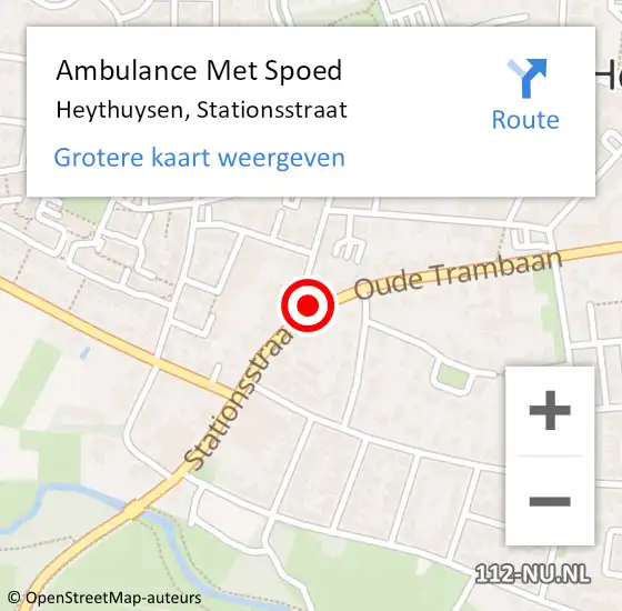 Locatie op kaart van de 112 melding: Ambulance Met Spoed Naar Heythuysen, Stationsstraat op 14 augustus 2021 16:20