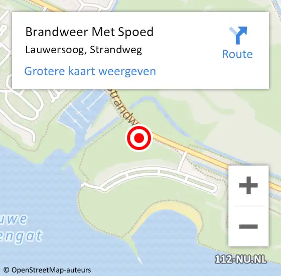 Locatie op kaart van de 112 melding: Brandweer Met Spoed Naar Lauwersoog, Strandweg op 14 augustus 2021 17:01