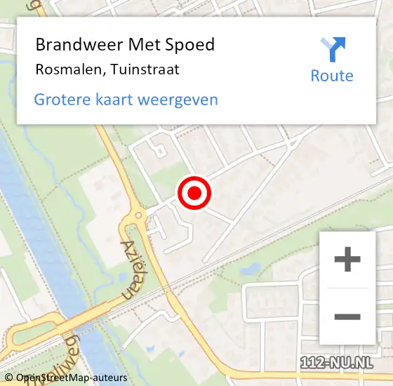 Locatie op kaart van de 112 melding: Brandweer Met Spoed Naar Rosmalen, Tuinstraat op 14 augustus 2021 17:37