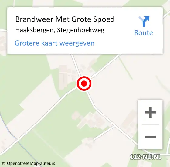 Locatie op kaart van de 112 melding: Brandweer Met Grote Spoed Naar Haaksbergen, Stegenhoekweg op 14 augustus 2021 18:30
