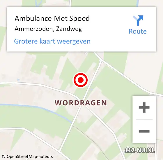 Locatie op kaart van de 112 melding: Ambulance Met Spoed Naar Ammerzoden, Zandweg op 14 augustus 2021 18:40