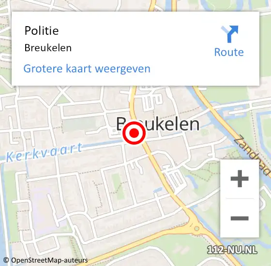 Locatie op kaart van de 112 melding: Politie Breukelen op 14 augustus 2021 18:42